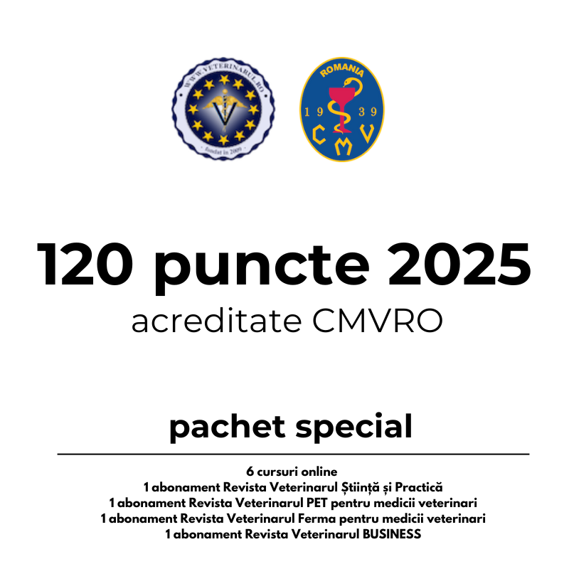Realizeaza punctele pe anul 2025 cu revistele acreditate Veterinarul si cursurile online